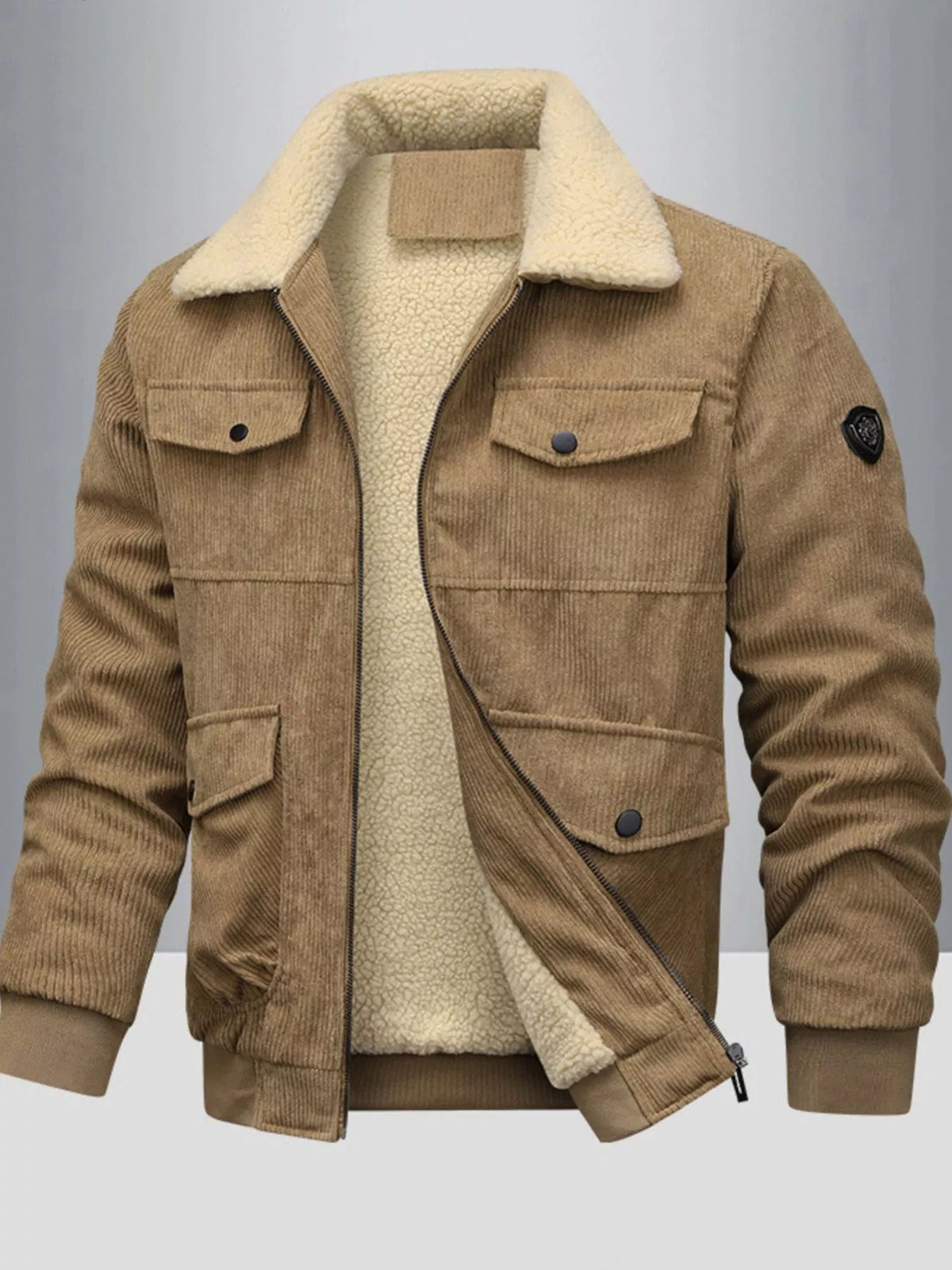 Men's Full Size Corduroy Sherpa Lined Winter Jacket Plus Size | STAHlin RADIANCE