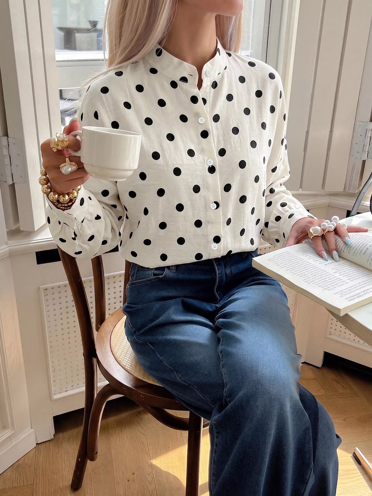 Polka Dot Button-Up Shirt | STAHlin RADIANCE
