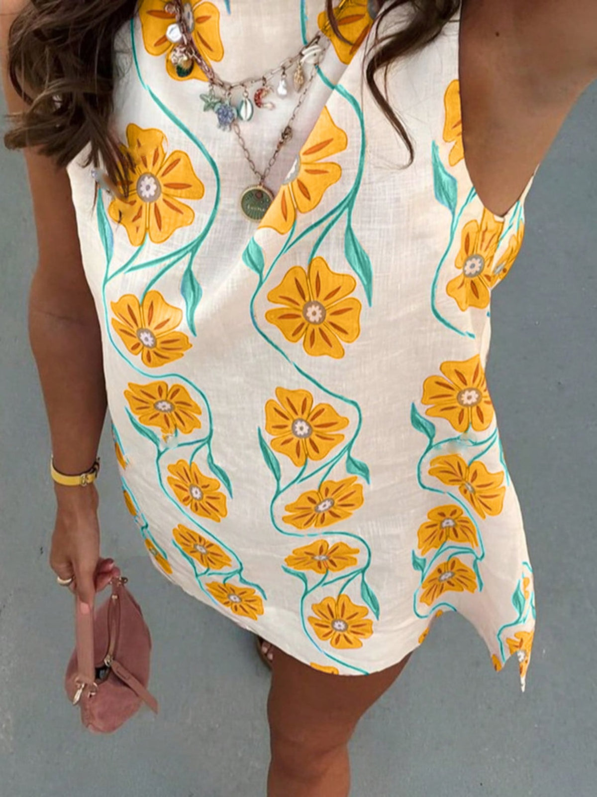 Floral Pattern Sleeveless Mini Dress | STAHlin RADIANCE