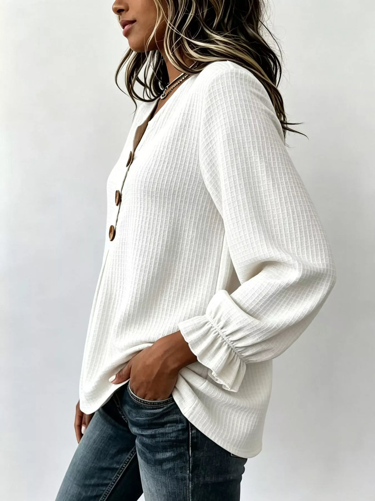 The Ivory Waffle Knit Top | STAHlin RADIANCE