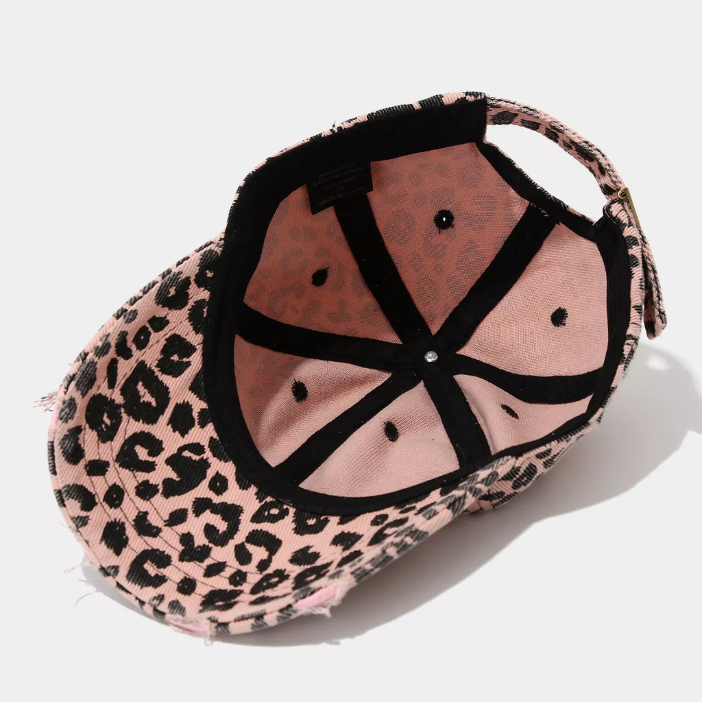 Distressed Leopard Print Cotton Baseball Cap | STAHlin RADIANCE
