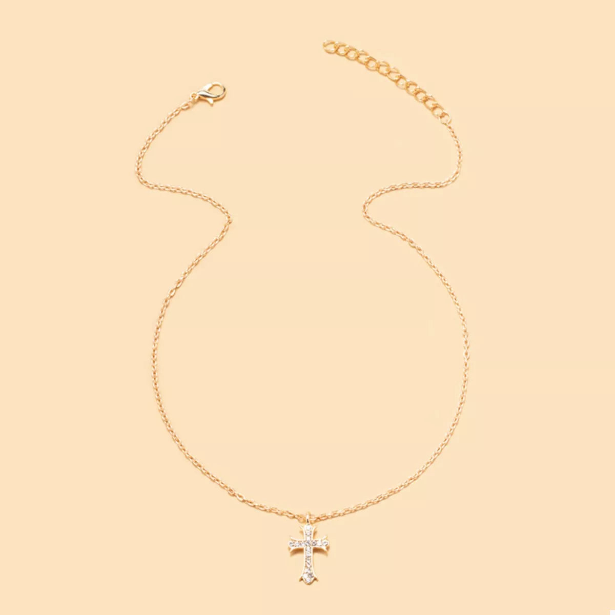 18K Gold-Plated Rhinestone Cross Necklace | STAHlin RADIANCE