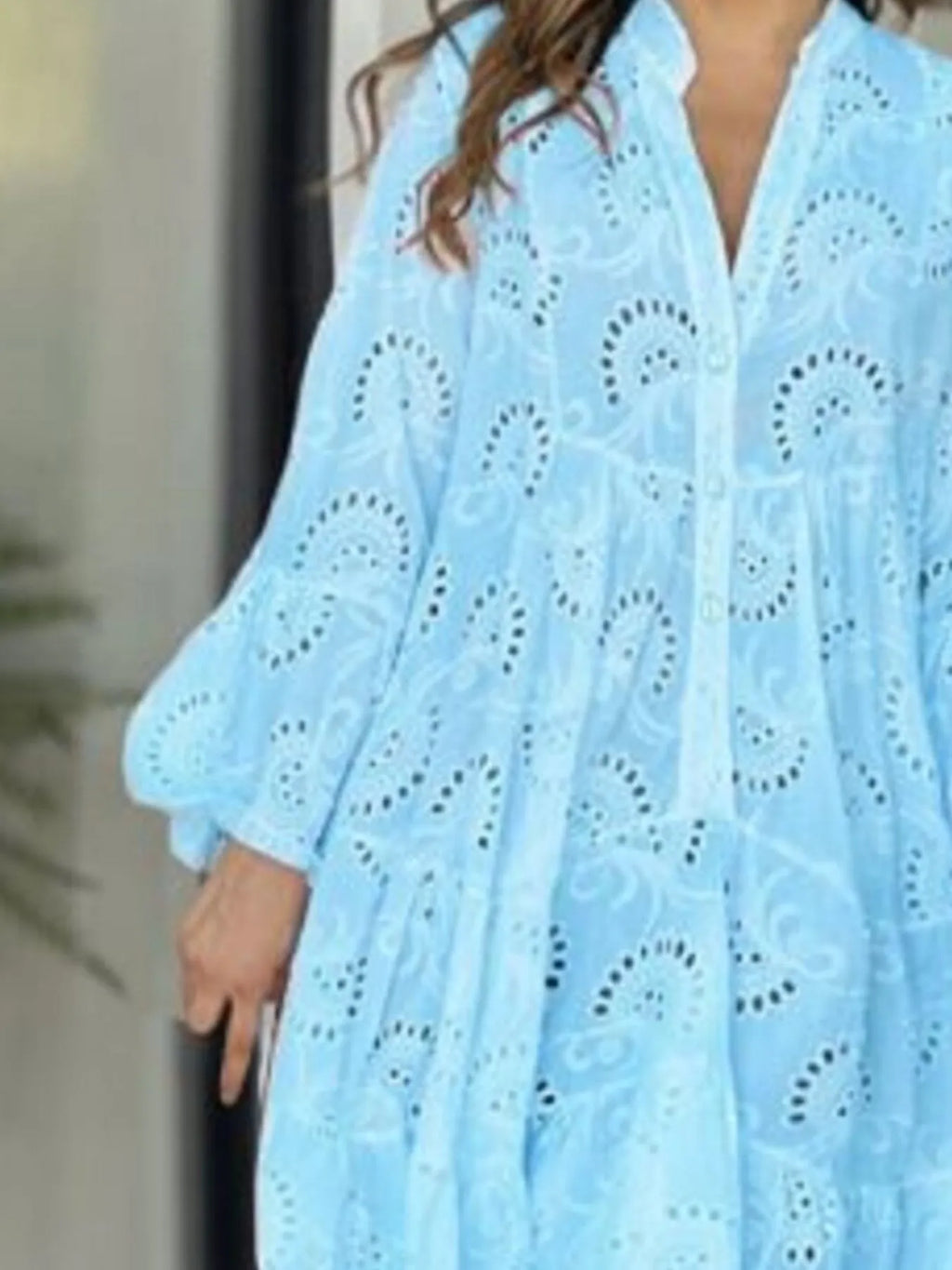 Full Size Eyelet Ruffled Hem Tiered Dress Plus Size | STAHlin RADIANCE