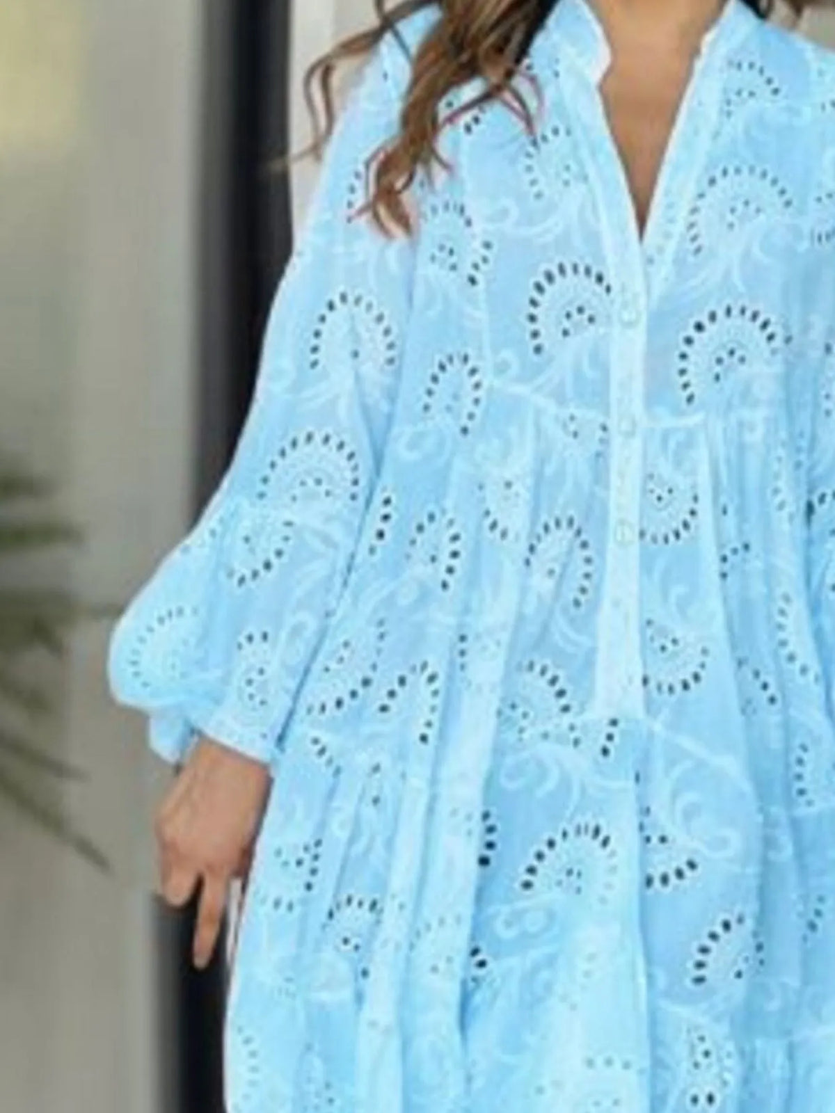 Full Size Eyelet Ruffled Hem Tiered Dress Plus Size | STAHlin RADIANCE
