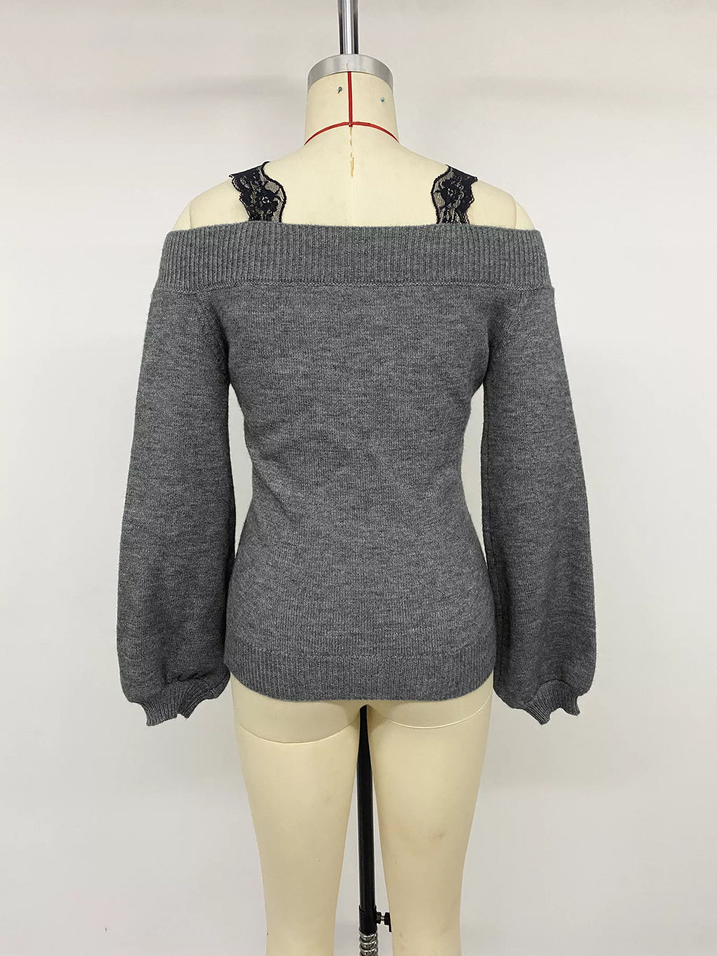 Off-Shoulder Lace Trim Sweater | STAHlin RADIANCE