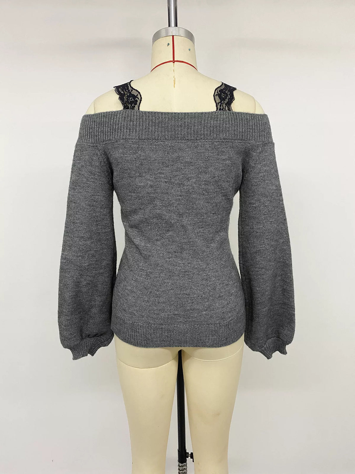 Off-Shoulder Lace Trim Sweater | STAHlin RADIANCE
