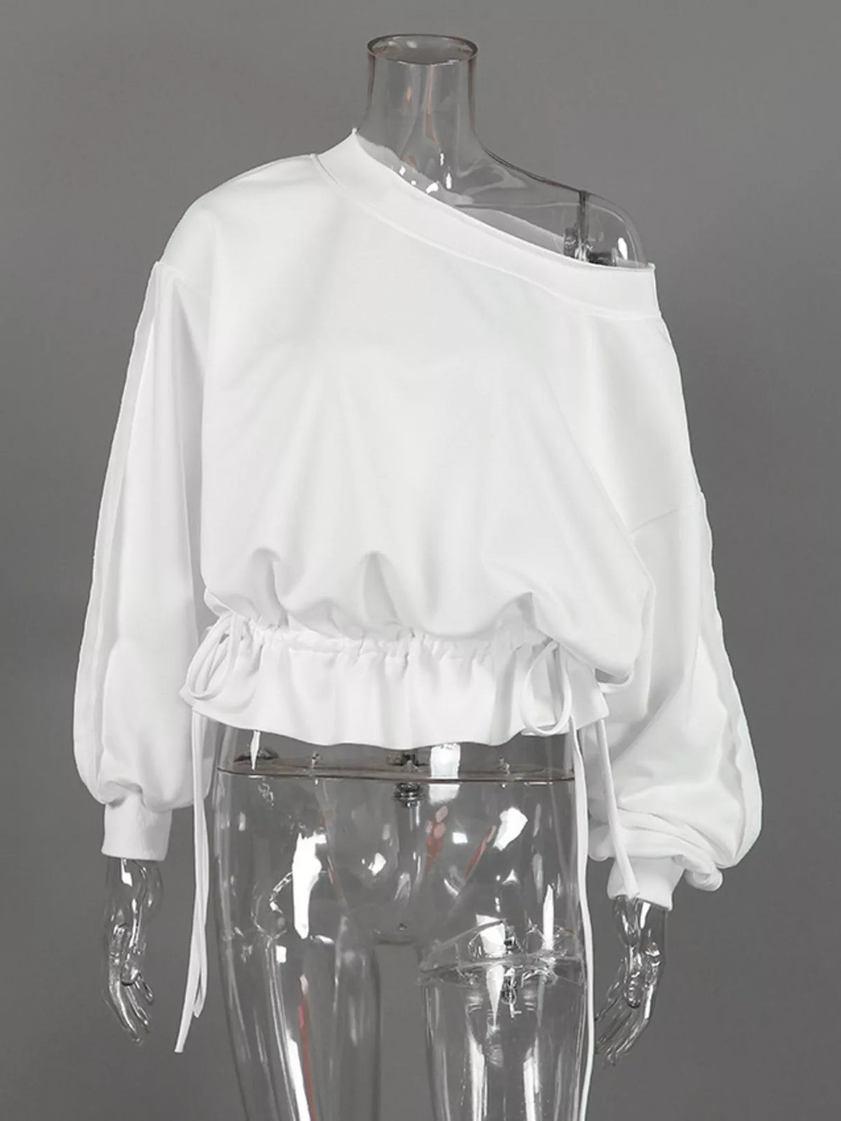 Ruffled Hem One Shoulder Sweatshirt | STAHlin RADIANCE