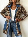 Full Size Leopard Print Colorblock Jacket Plus Size | STAHlin RADIANCE