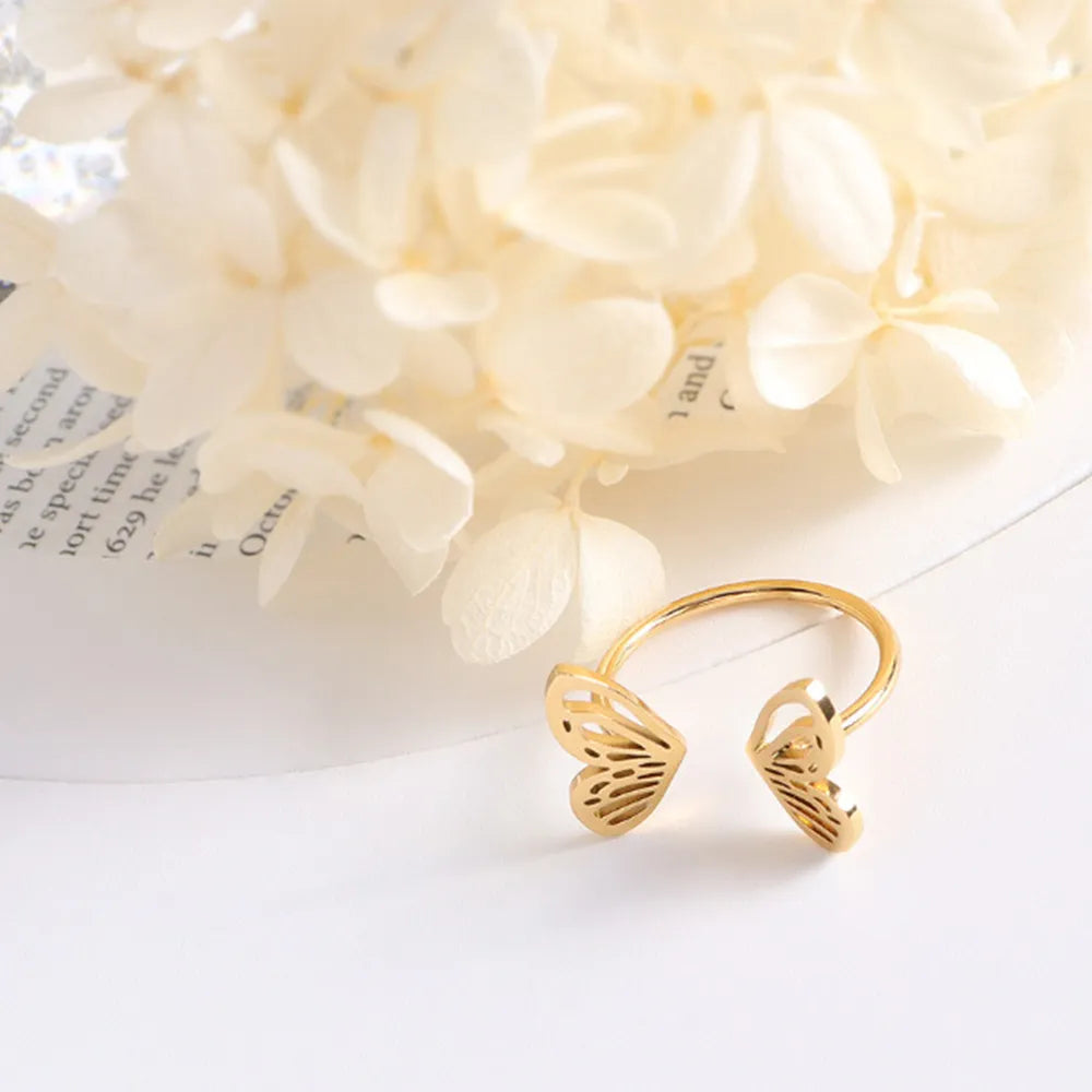 Titanium Steel Butterfly Open Ring | STAHlin RADIANCE