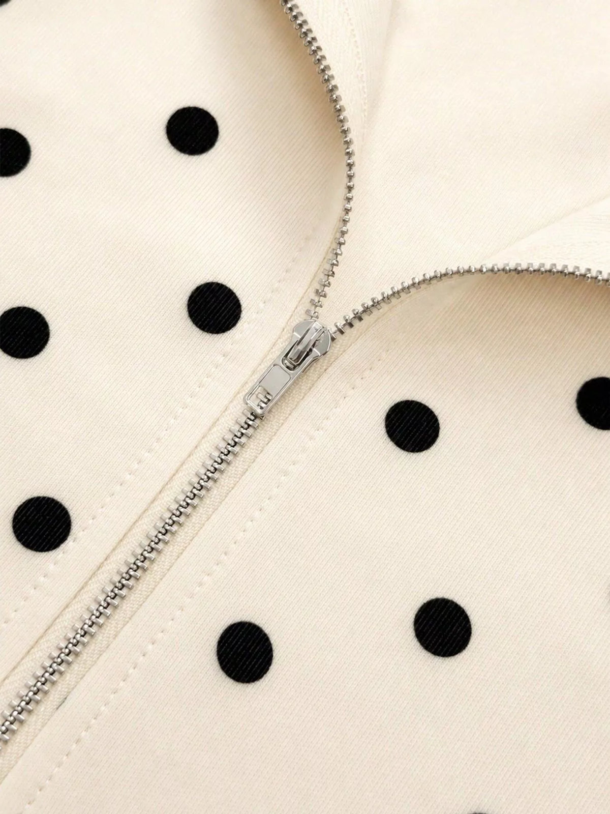 Polka Dot Half Zip Cropped Sweatshirt | STAHlin RADIANCE