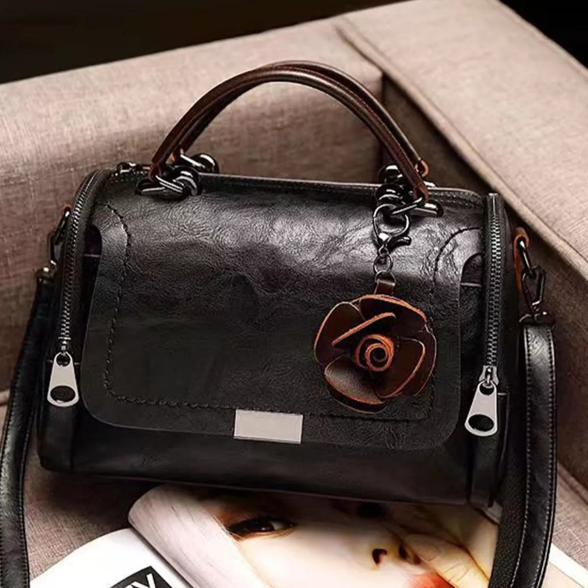 PU Leather Flap Crossbody Bag | STAHlin RADIANCE