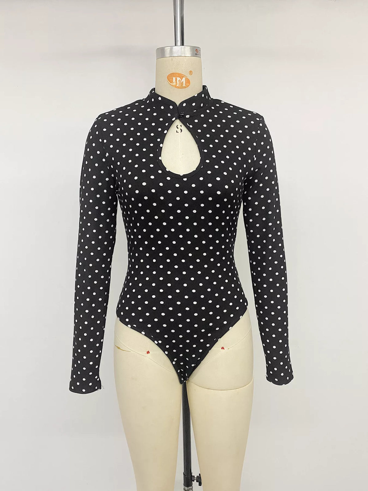 Polka Dot Cutout Long Sleeve Bodysuit | STAHlin RADIANCE