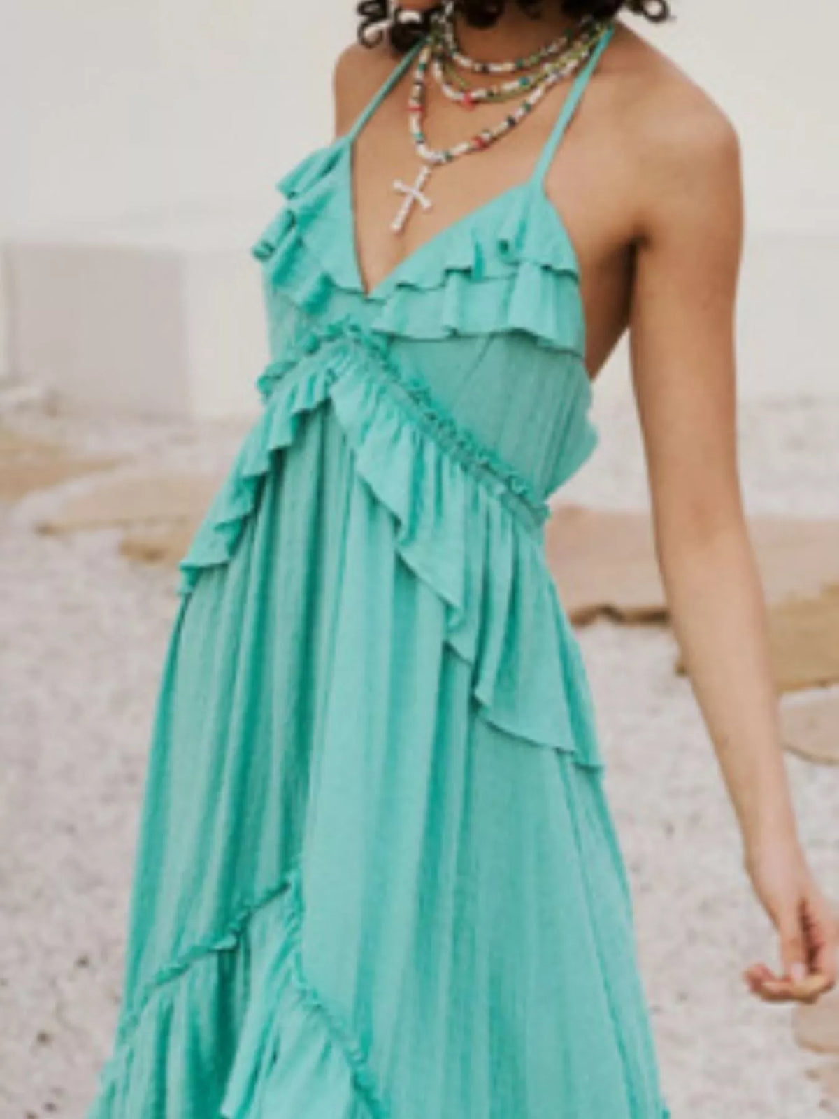 Ruffled Halter Neck Maxi Dress | STAHlin RADIANCE