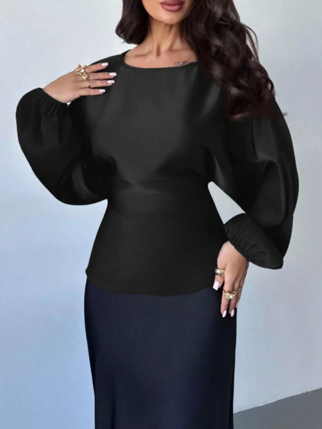 Back Tie Long Sleeve Blouse | STAHlin RADIANCE