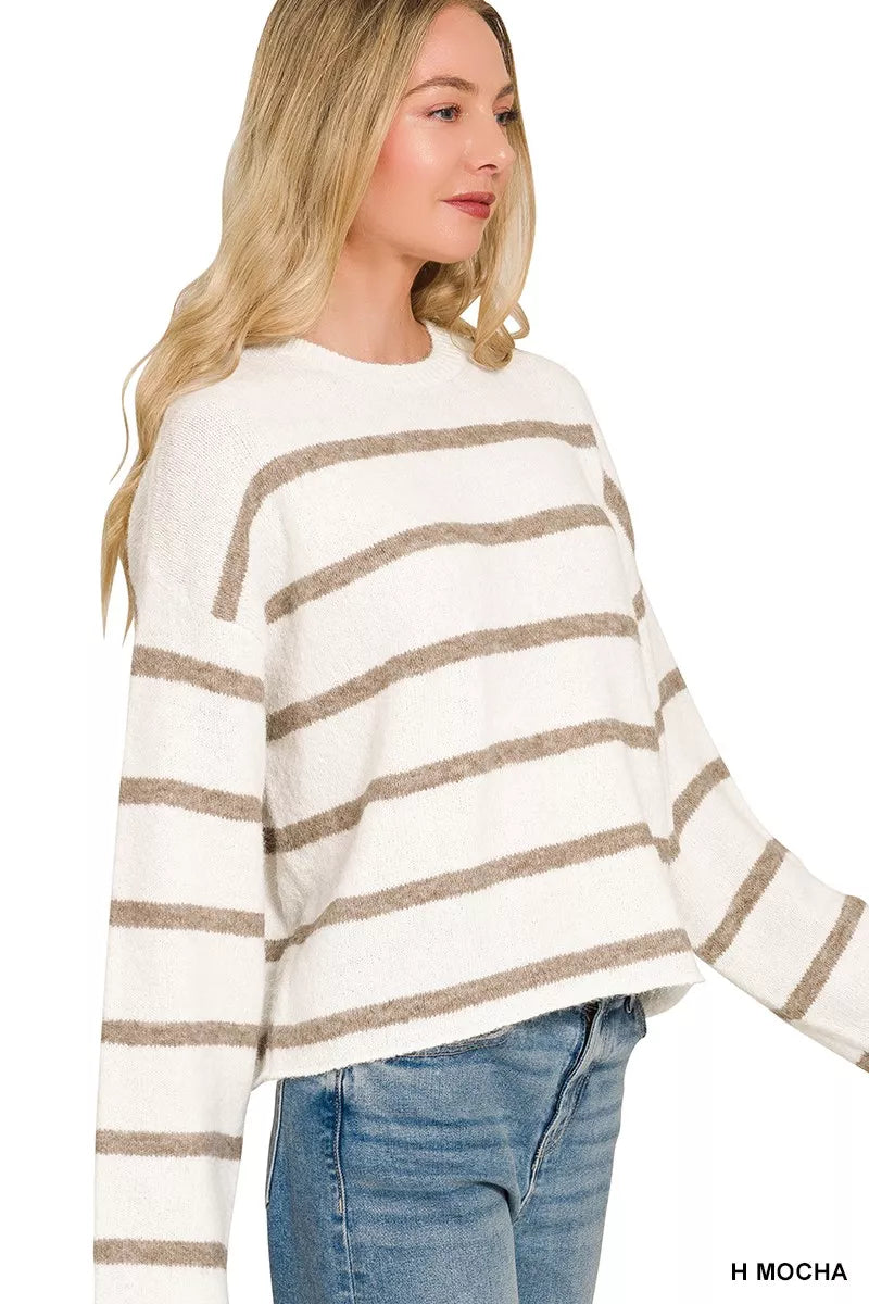 Zenana Wool Blend Striped Sweater | STAHlin RADIANCE