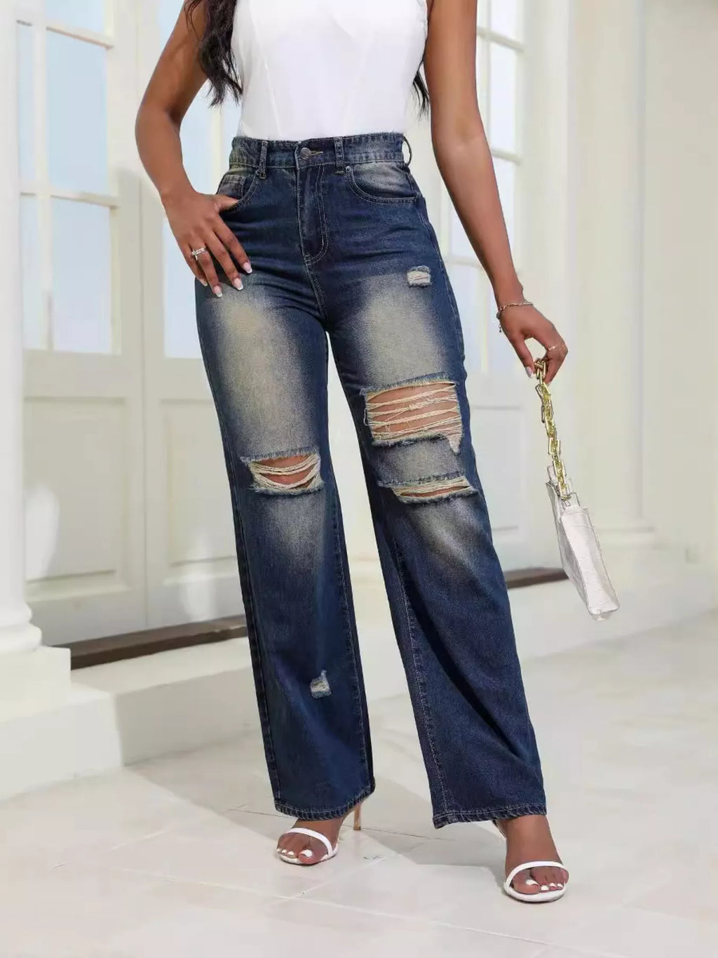 The Nova RISEN High-Waisted Distressed Jeans | STAHlin RADIANCE