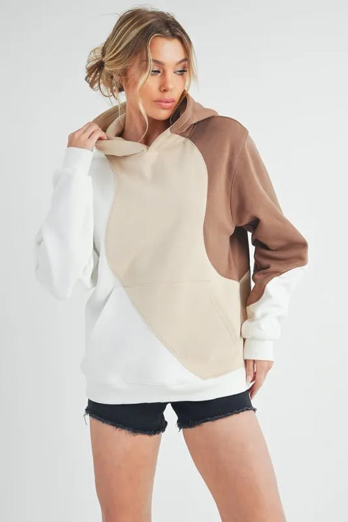 Aemi + Co Color Block Hoodie with Kangaroo Pocket | STAHlin RADIANCE