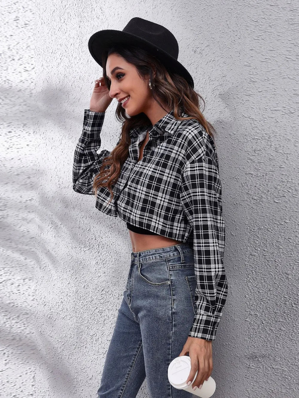 Button Down Printed Cropped Jacket | STAHlin RADIANCE