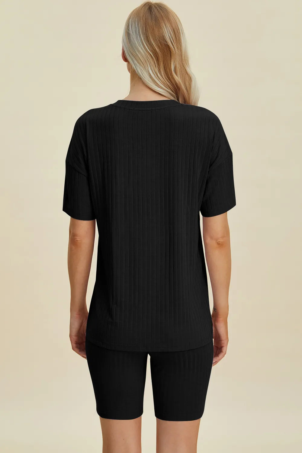 Basic Bae Full Size Ribbed V-Neck Short Sleeve Top and Shorts Set | STAHlin RADIANCE