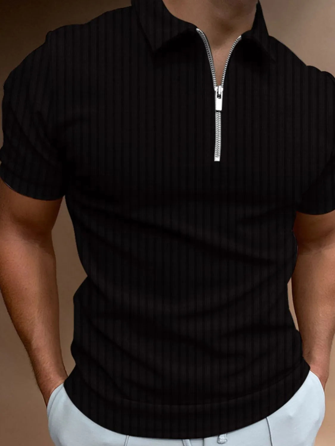 Men's Full Size Collared Neck Short Sleeve Polo Plus Size | STAHlin RADIANCE