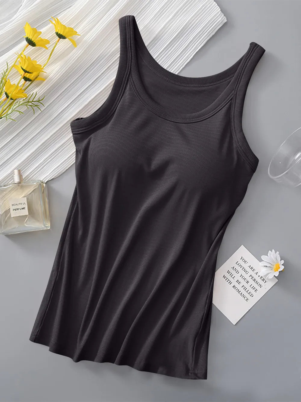 Round Neck Tank with Bra | STAHlin RADIANCE