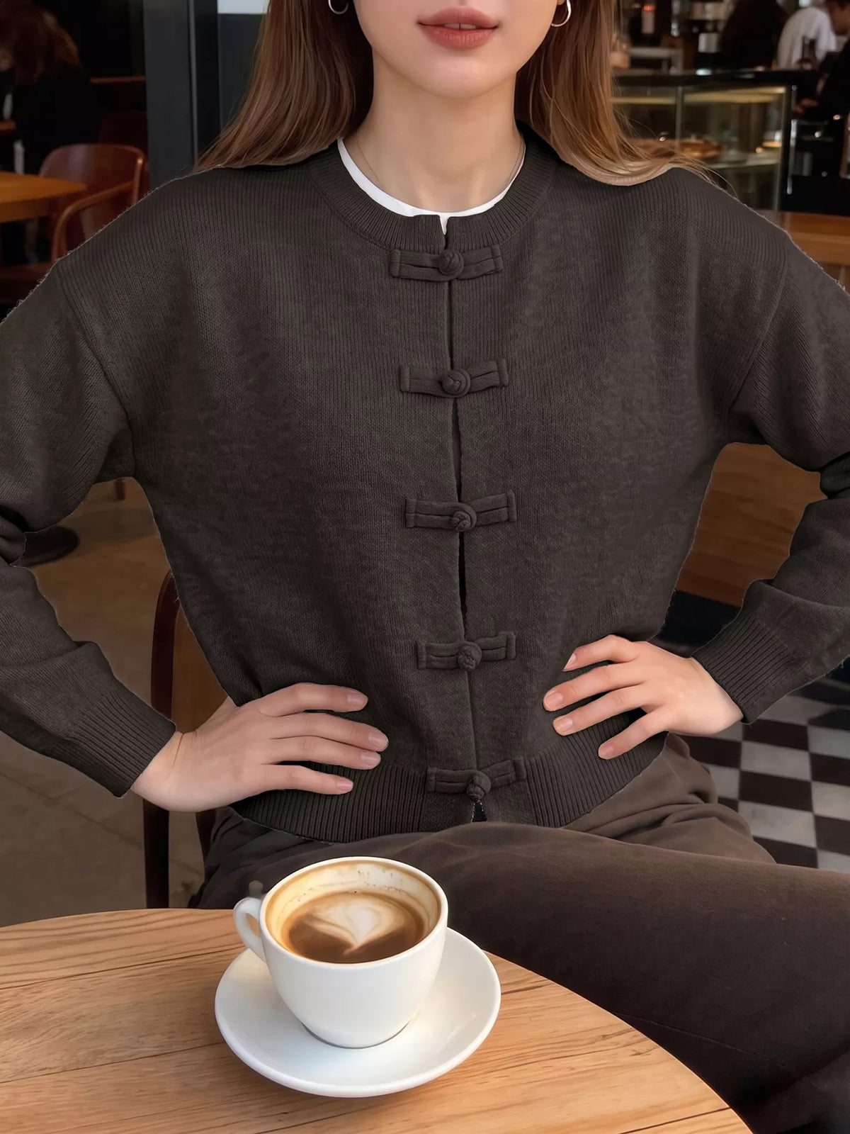 Chinese-Style Button Knit Cardigan | STAHlin RADIANCE
