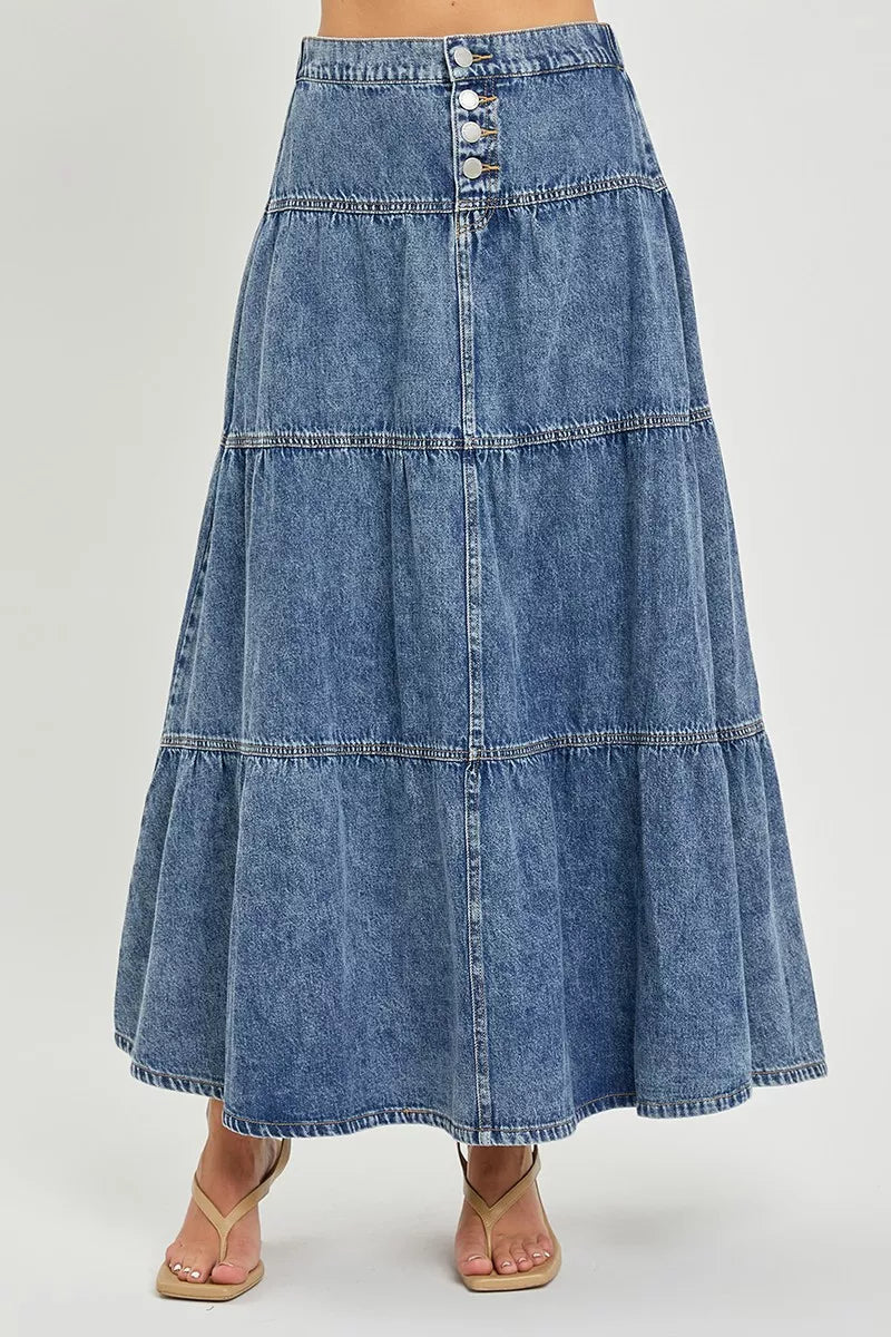 RISEN High Rise Ruffle Long Skirts | STAHlin RADIANCE
