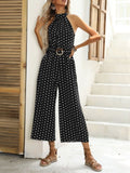 Polka Dot Halter Neck Wide Leg Jumpsuit | STAHlin RADIANCE