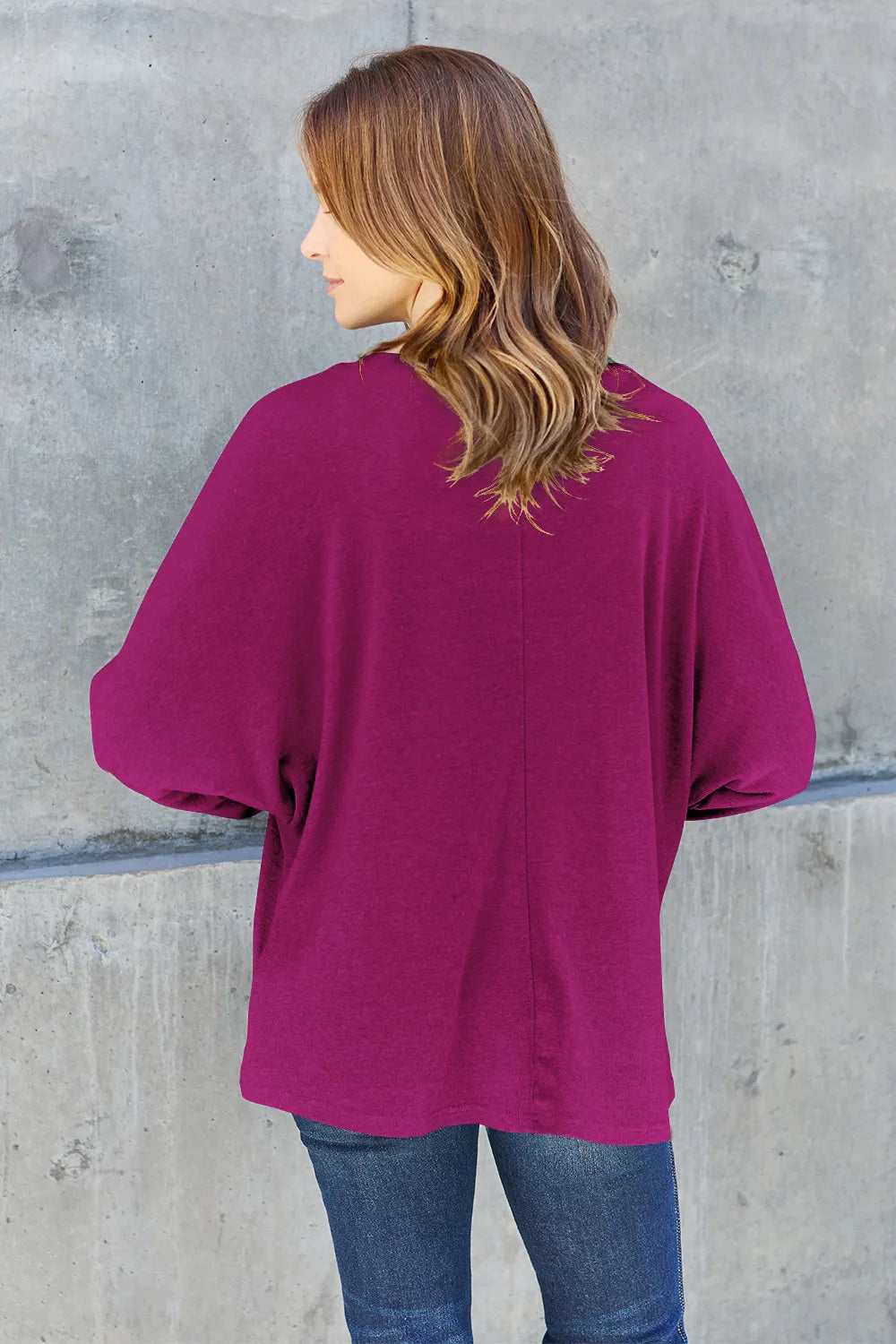 Double Take Full Size Round Neck Long Sleeve T-Shirt | STAHlin RADIANCE