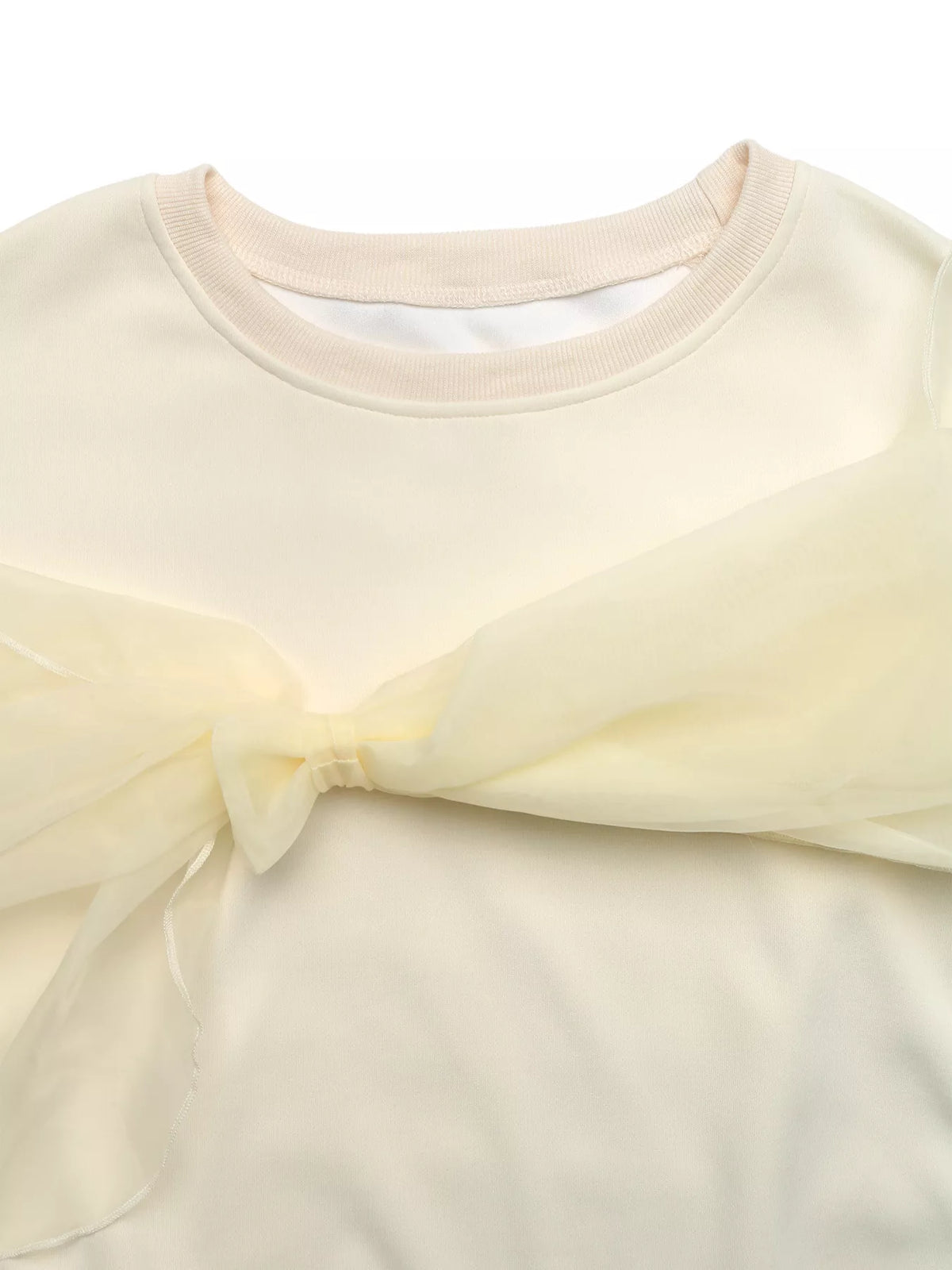 Bow Round Neck Long Sleeve Sweatshirt | STAHlin RADIANCE