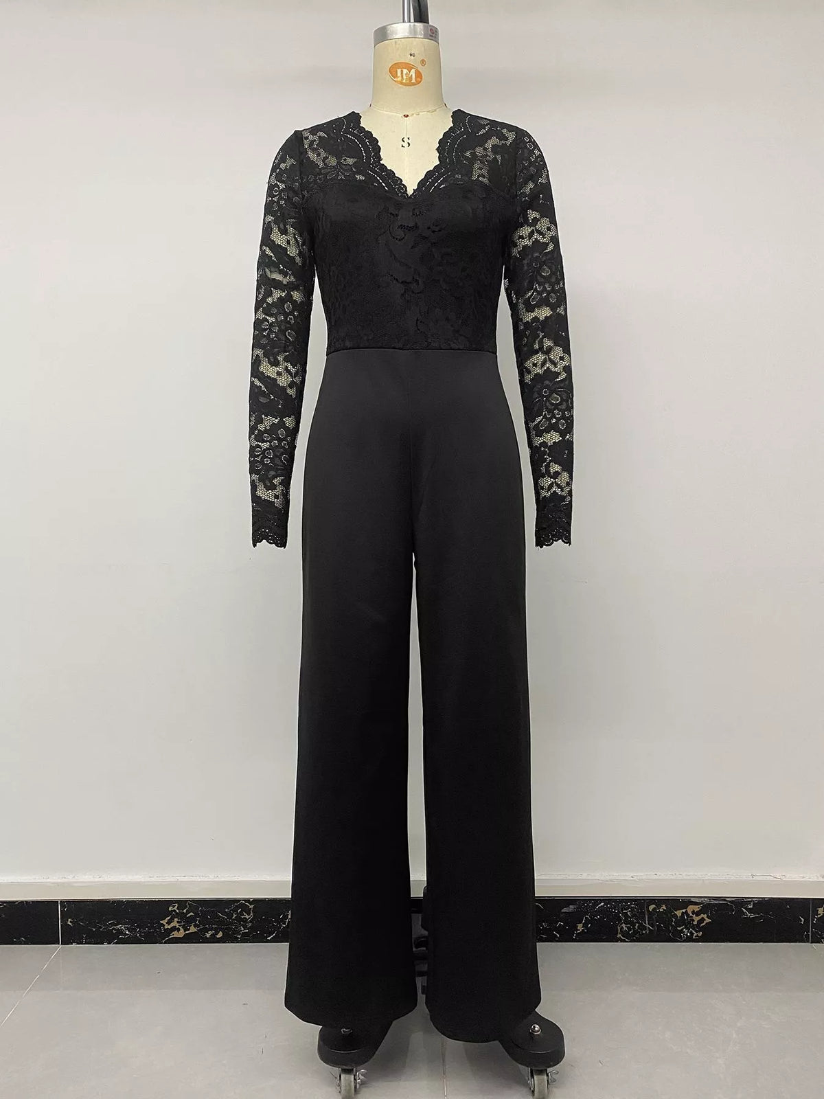 Lace Long Sleeve Wide-Leg Jumpsuit | STAHlin RADIANCE
