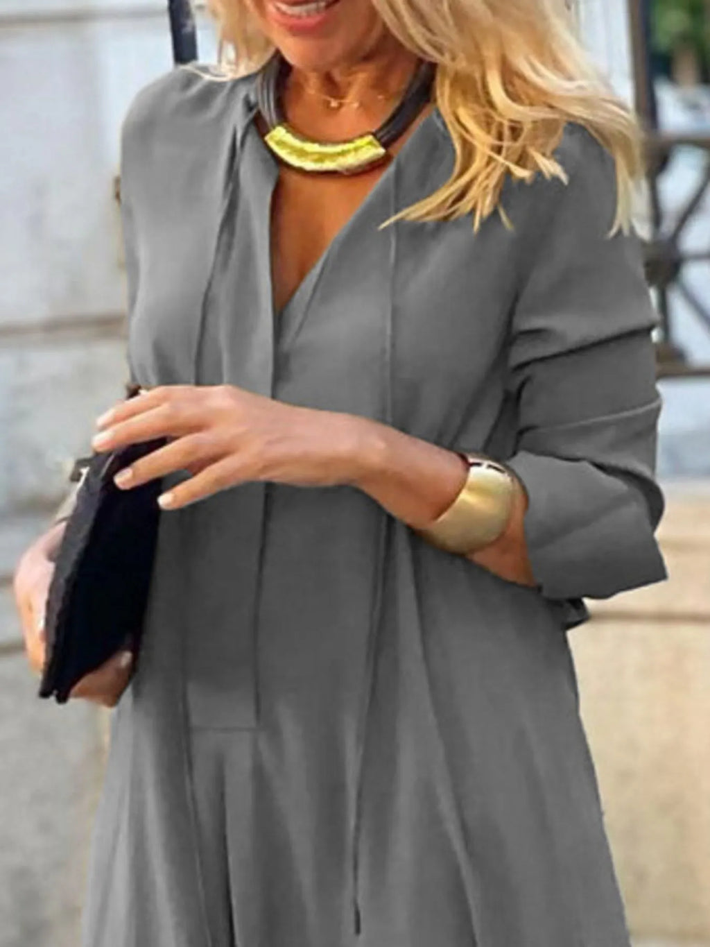 Full Size Solid Color Maxi Shirt Dress Plus Size | STAHlin RADIANCE