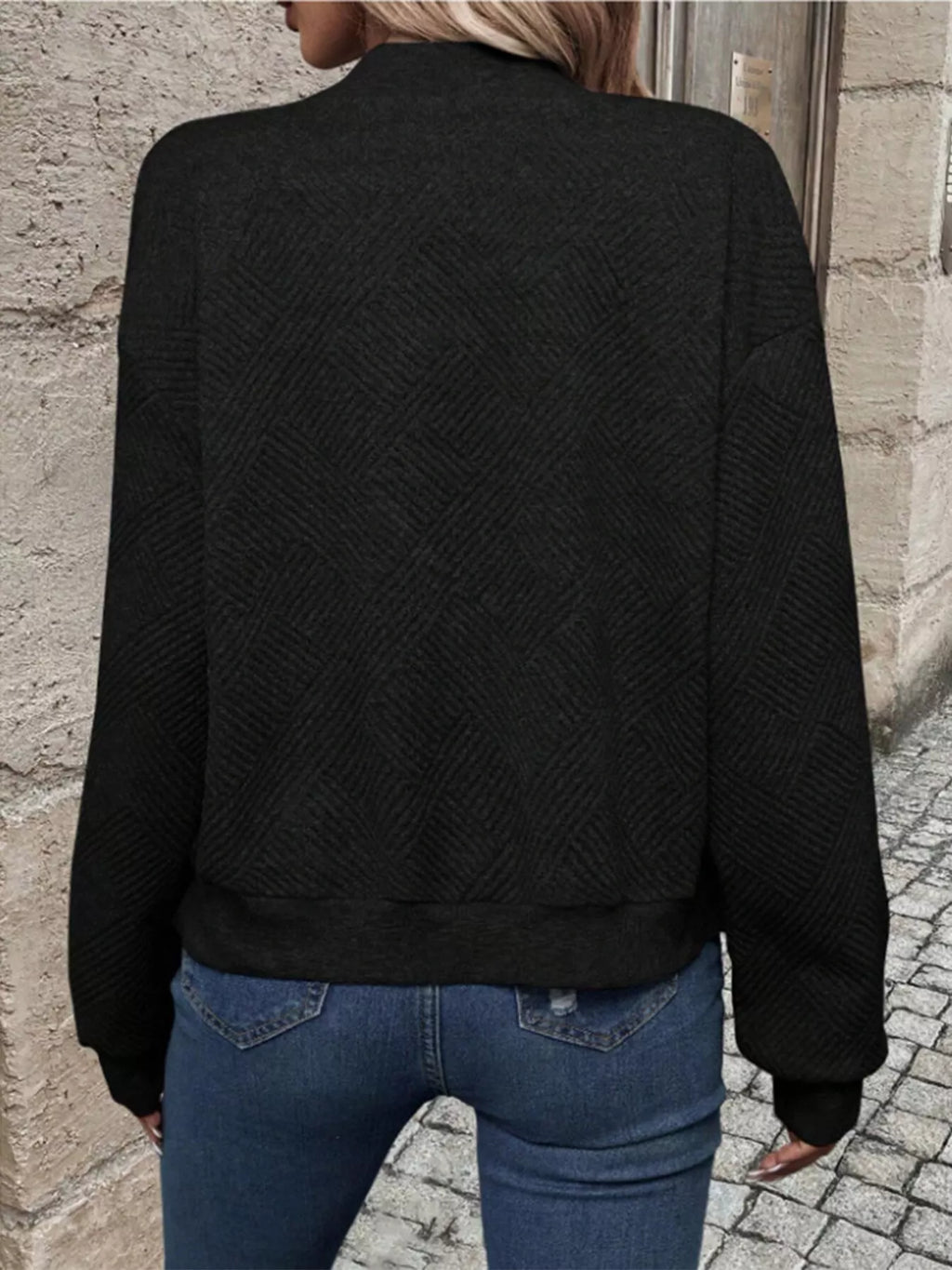 Textured Knit Zip-Up Jacket | STAHlin RADIANCE