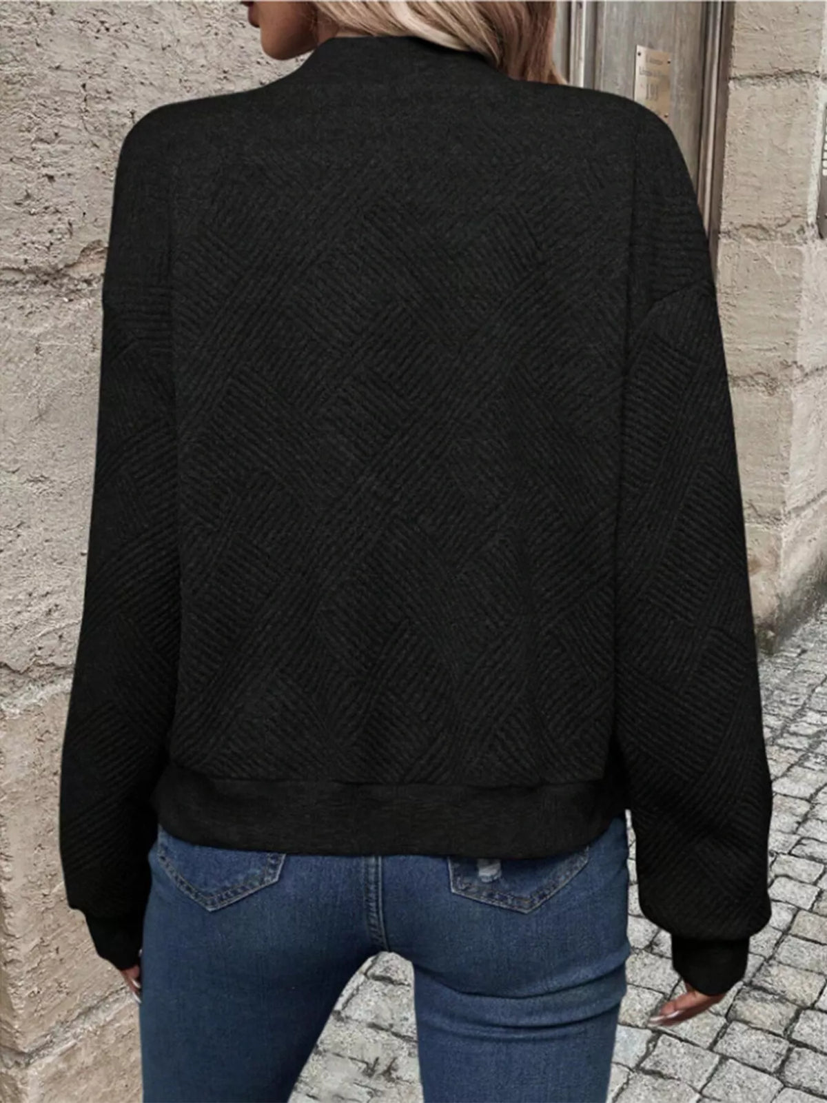 Textured Knit Zip-Up Jacket | STAHlin RADIANCE