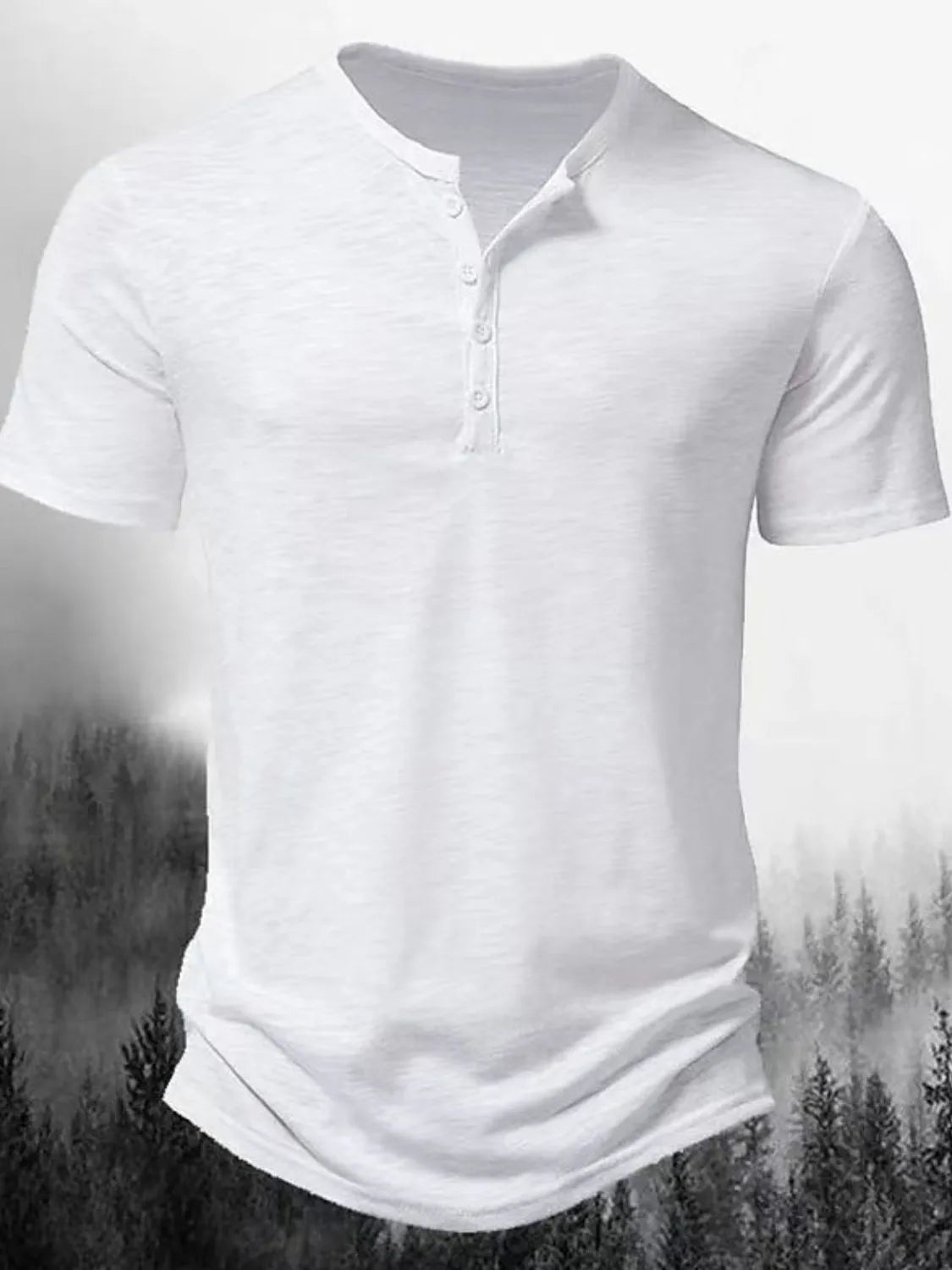 Men's Full Size Button Detail Short Sleeve Polo Plus Size | STAHlin RADIANCE