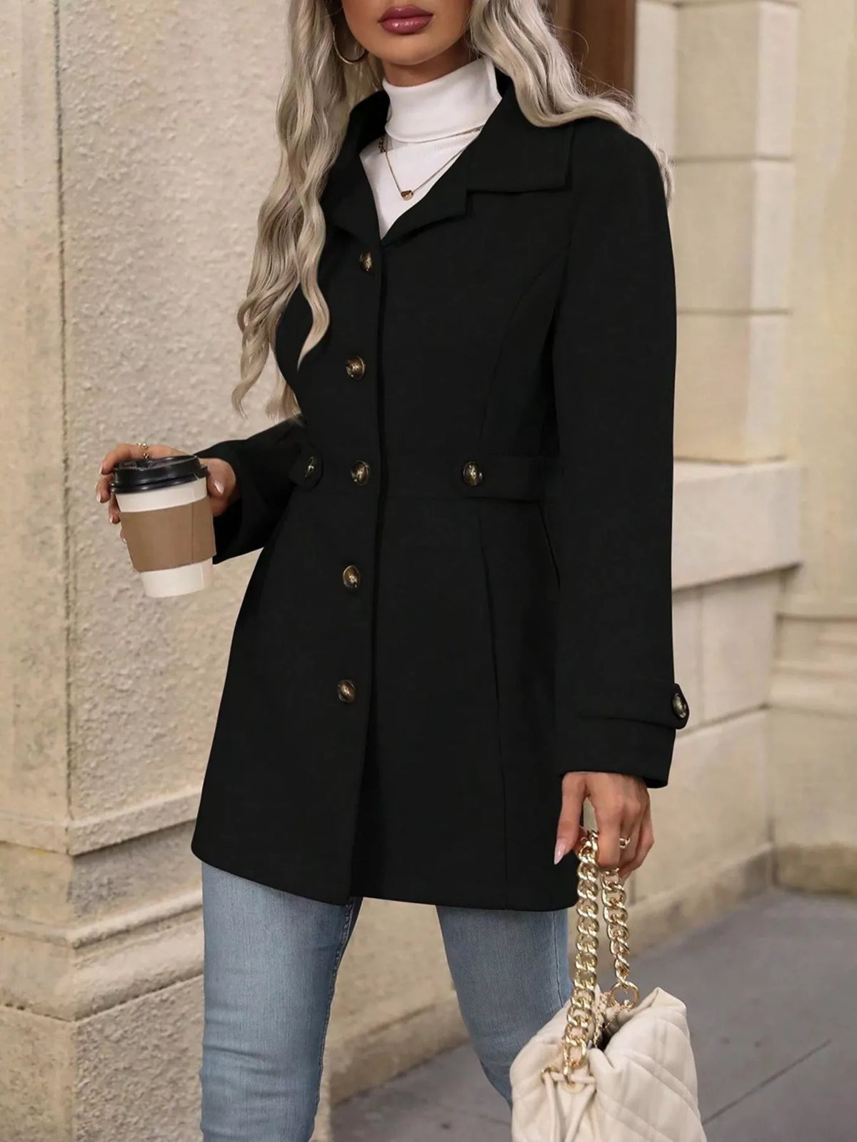 Single-Breasted Long Sleeve Coat | STAHlin RADIANCE