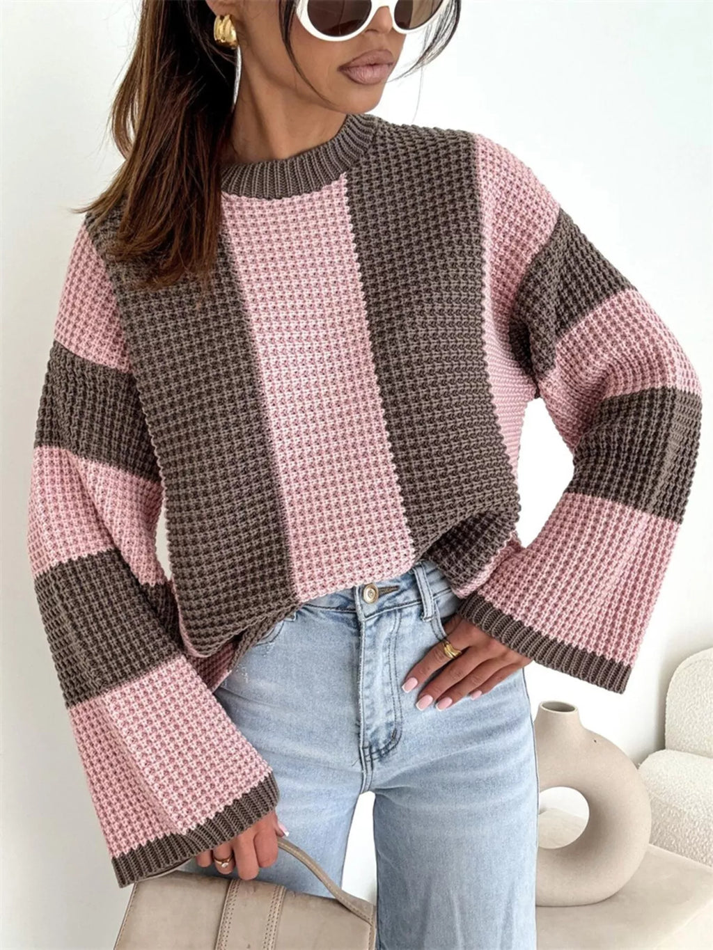 Color Block Long Sleeve Sweater | STAHlin RADIANCE