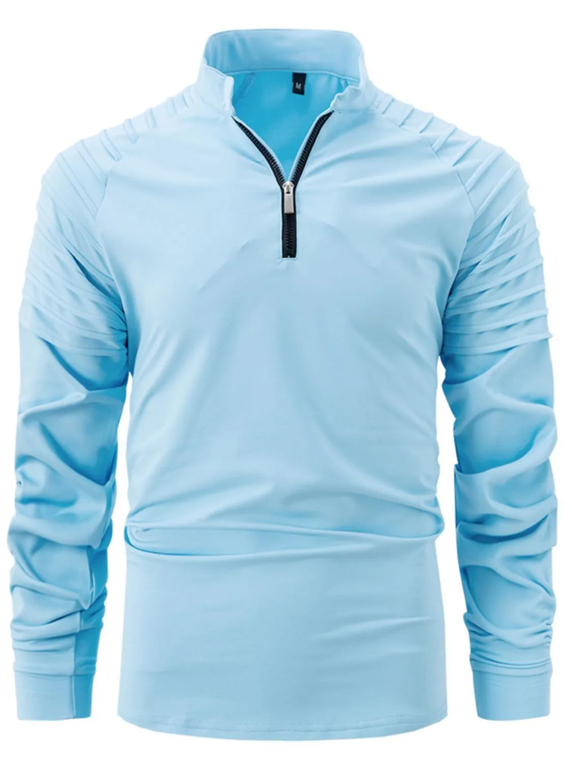 Men's Full Size Quarter Zip Long Sleeve Polo Plus Size | STAHlin RADIANCE