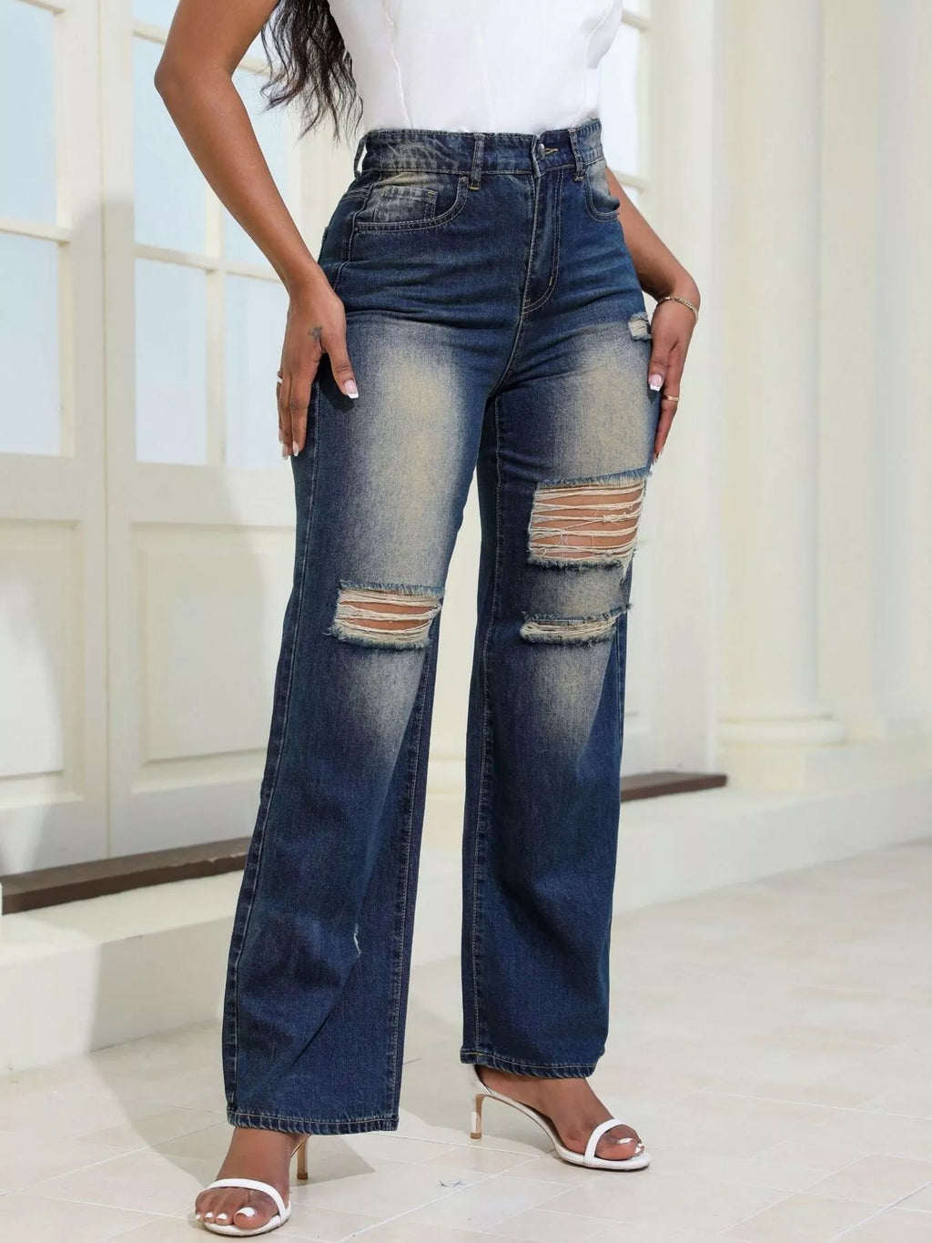 The Nova RISEN High-Waisted Distressed Jeans | STAHlin RADIANCE