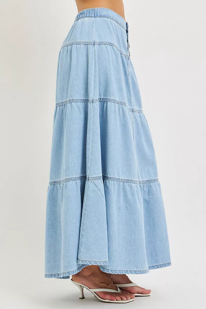 RISEN High Rise Ruffle Long Skirts | STAHlin RADIANCE