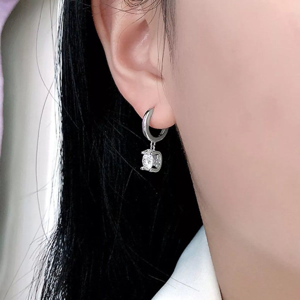 1 Carat Moissanite 925 Sterling Silver Drop Earrings | STAHlin RADIANCE