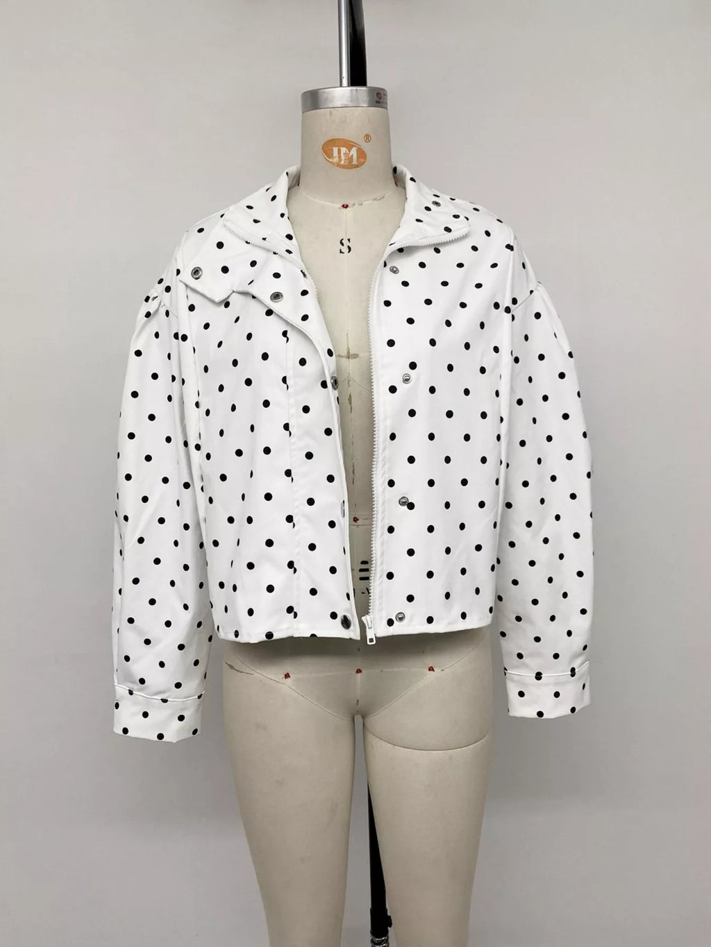 Polka Dot Zip Up Cropped Jacket | STAHlin RADIANCE