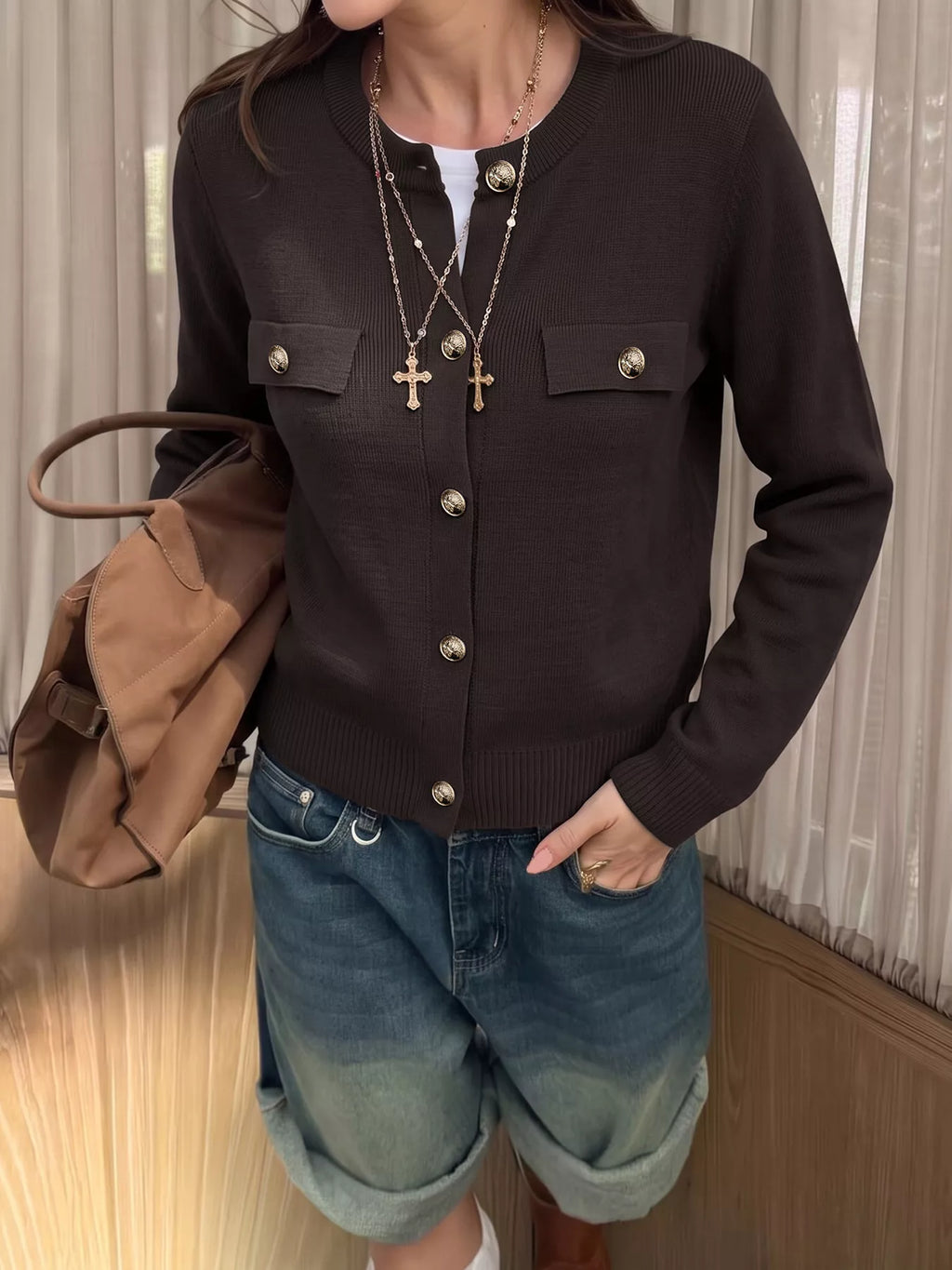Button Down Long Sleeve Cardigan | STAHlin RADIANCE