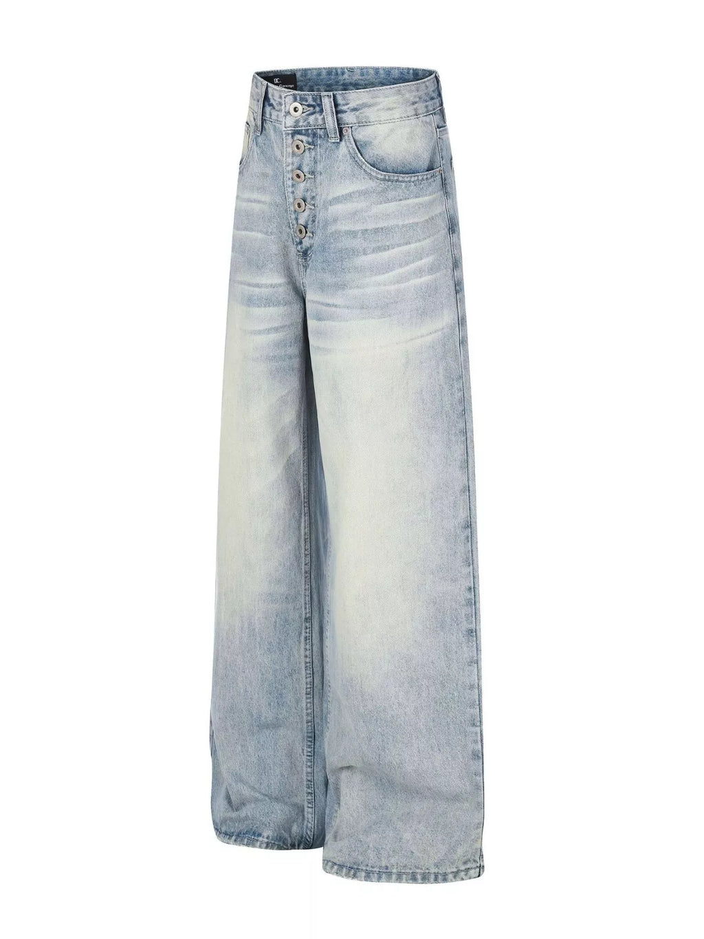Men's High-Waisted Button-Fly Wide-Leg Vintage Washed Jeans | STAHlin RADIANCE