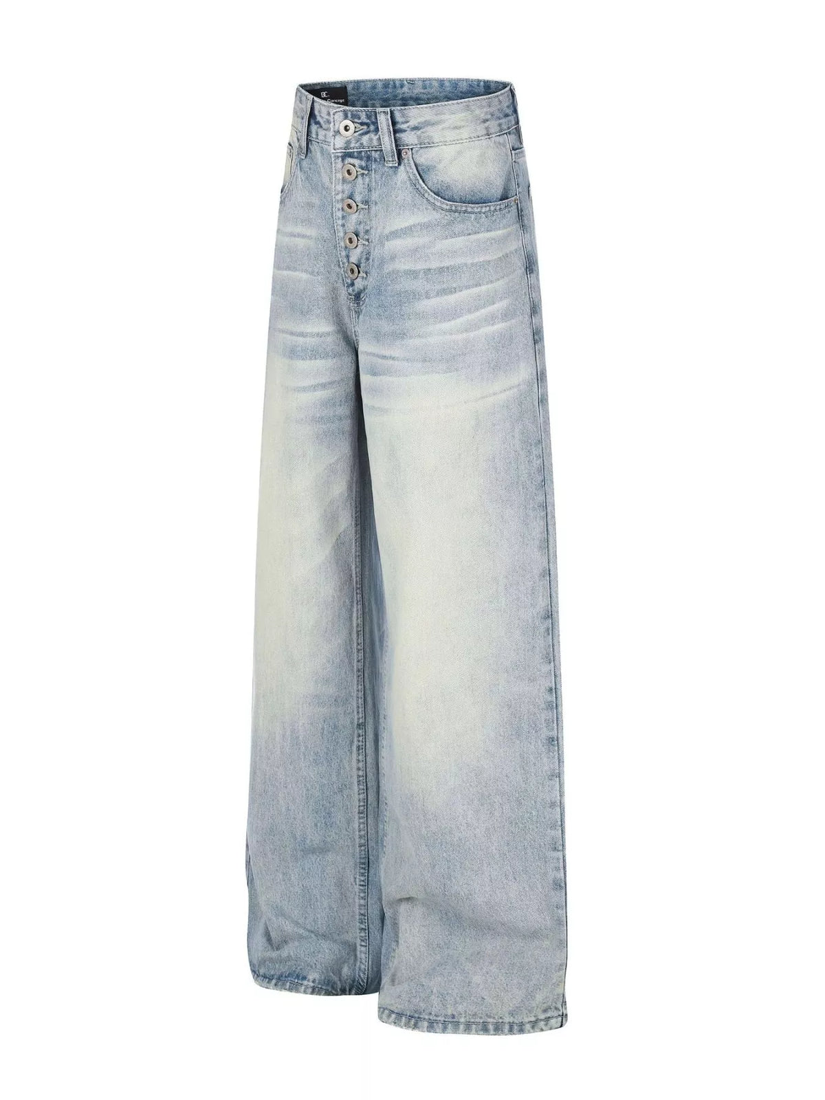 Men's High-Waisted Button-Fly Wide-Leg Vintage Washed Jeans | STAHlin RADIANCE