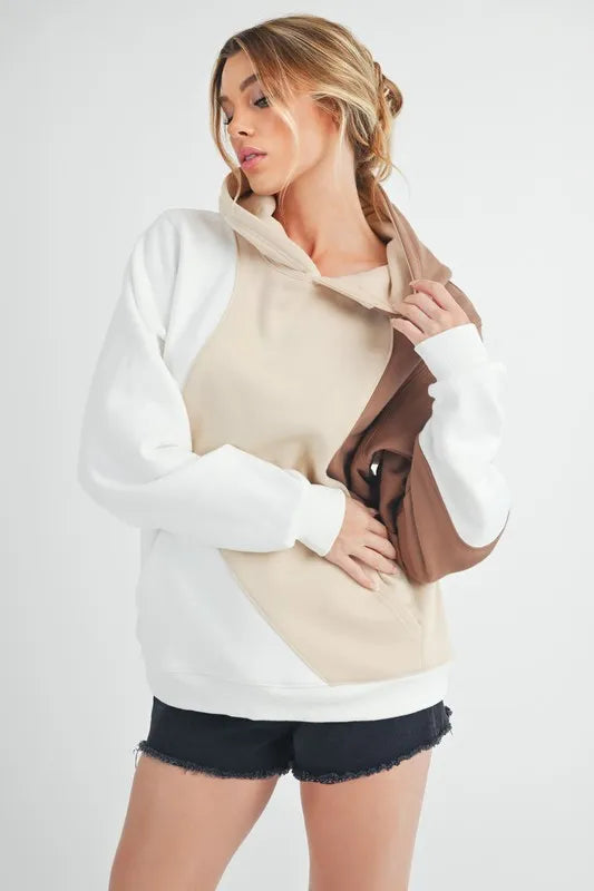 Aemi + Co Color Block Hoodie with Kangaroo Pocket | STAHlin RADIANCE