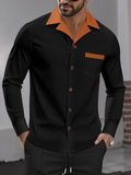 Men's Full Size Contrast Collar Button Up Shirt Plus Size | STAHlin RADIANCE