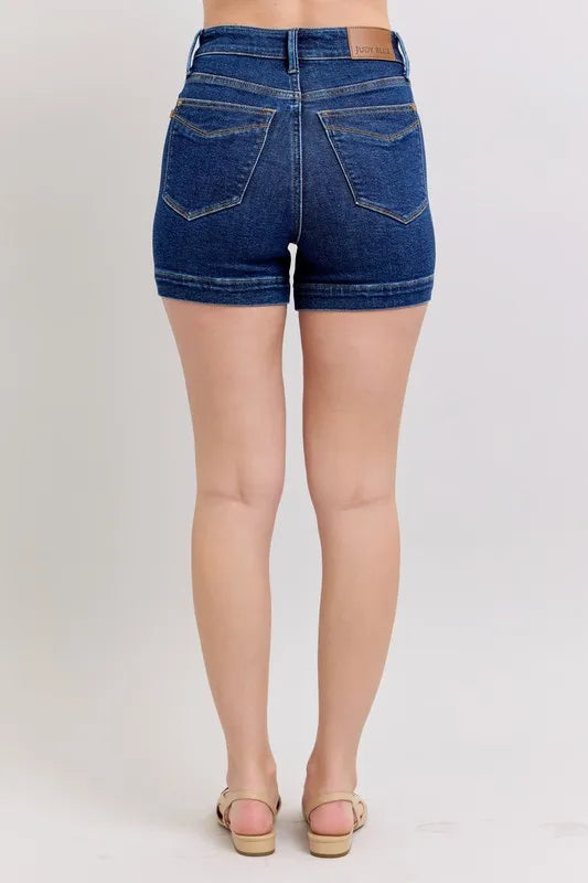 Judy Blue Full Size High Waist Tummy Control Denim Shorts Plus Size | STAHlin RADIANCE