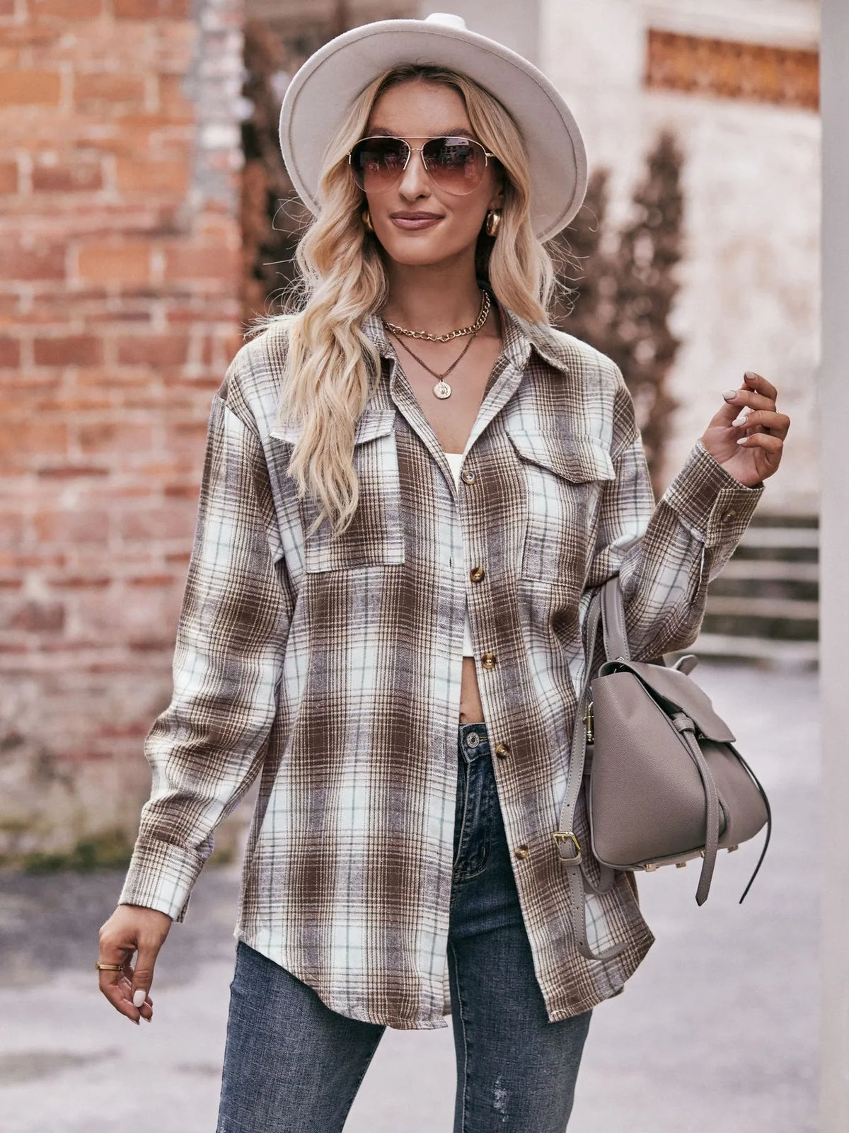 Plaid Button-Down Long Sleeve Shirt | STAHlin RADIANCE
