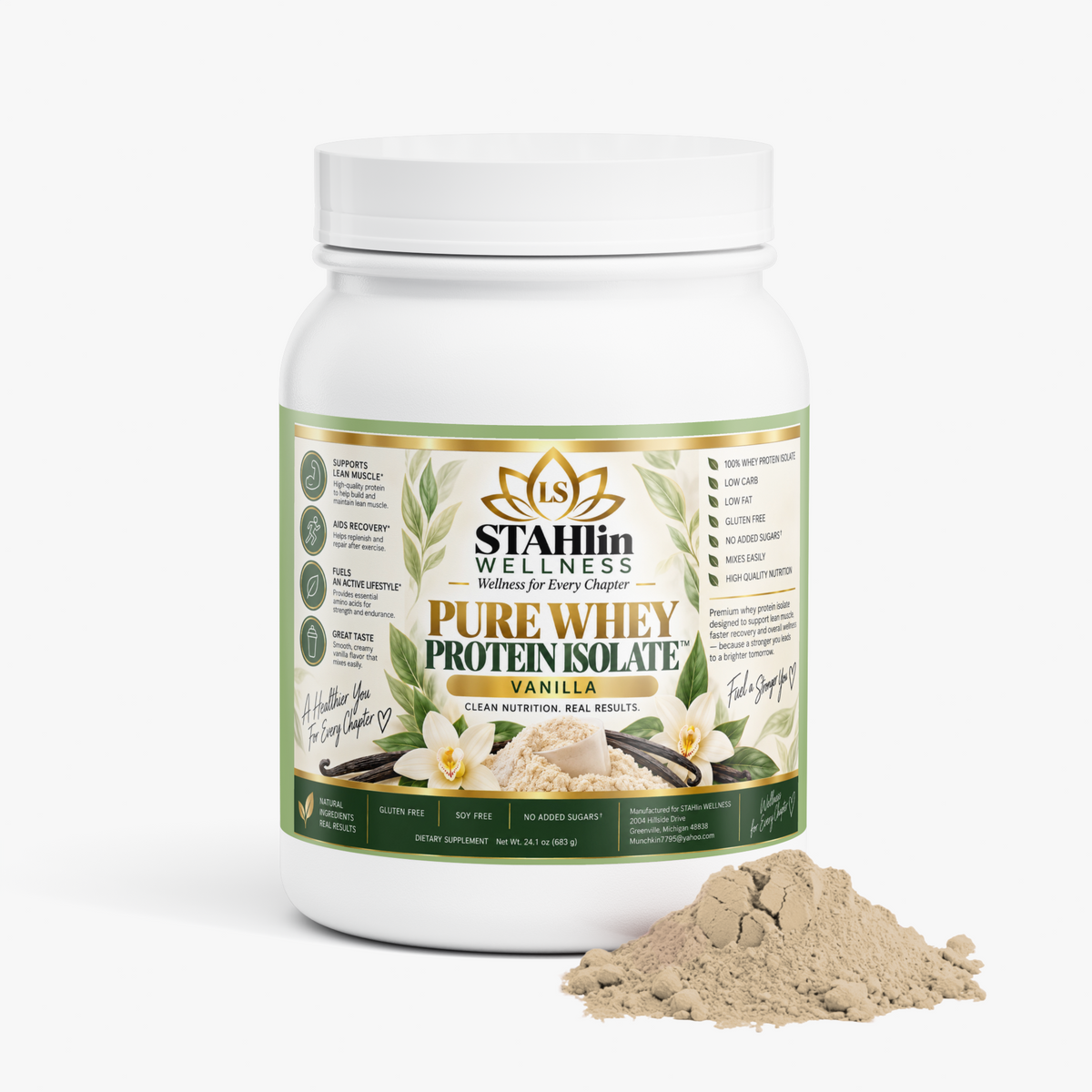 Pure3 100% Whey Protein Isolate (Vanilla) | STAHlin RADIANCE
